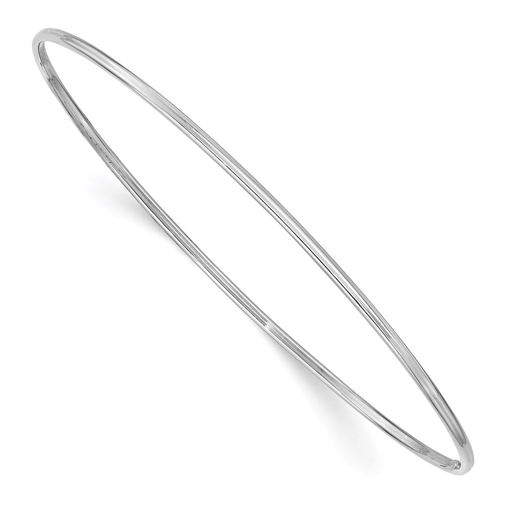 14k White Gold 1.5 mm Polished Slip-on Bangle Bracelet (1.46 grams)