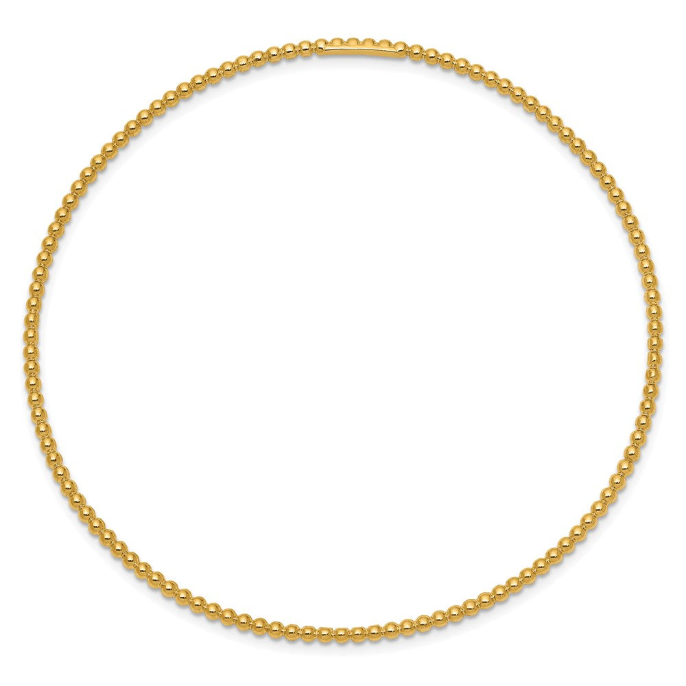 14k Yellow Gold 1.8 mm Beaded Slip-on Bangle (4.96 grams)