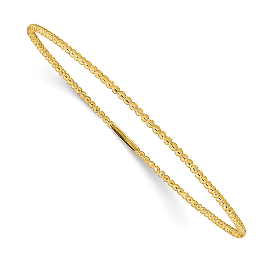 14k Yellow Gold 1.8 mm Beaded Slip-on Bangle (4.96 grams)