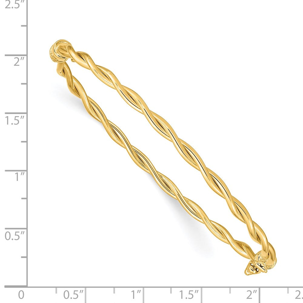 14k Yellow Gold 2.9 mm  Twisted Hinged Bangle (3.2 grams)