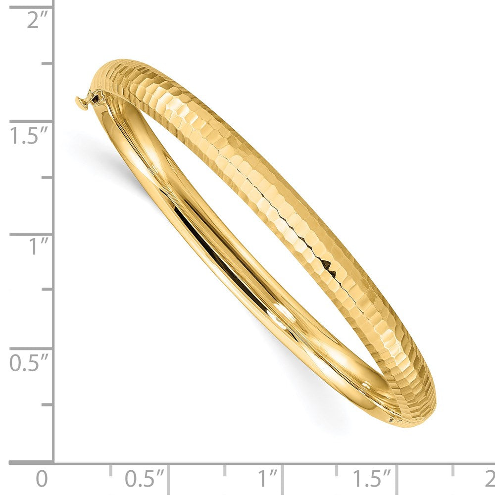 14k Yellow Gold 4.75 mm red Children's Hinged Bangle (3.93 grams)