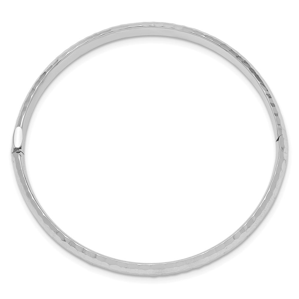 14k White Gold 4.75 mm red Children's Hinged Bangle (3.86 grams)