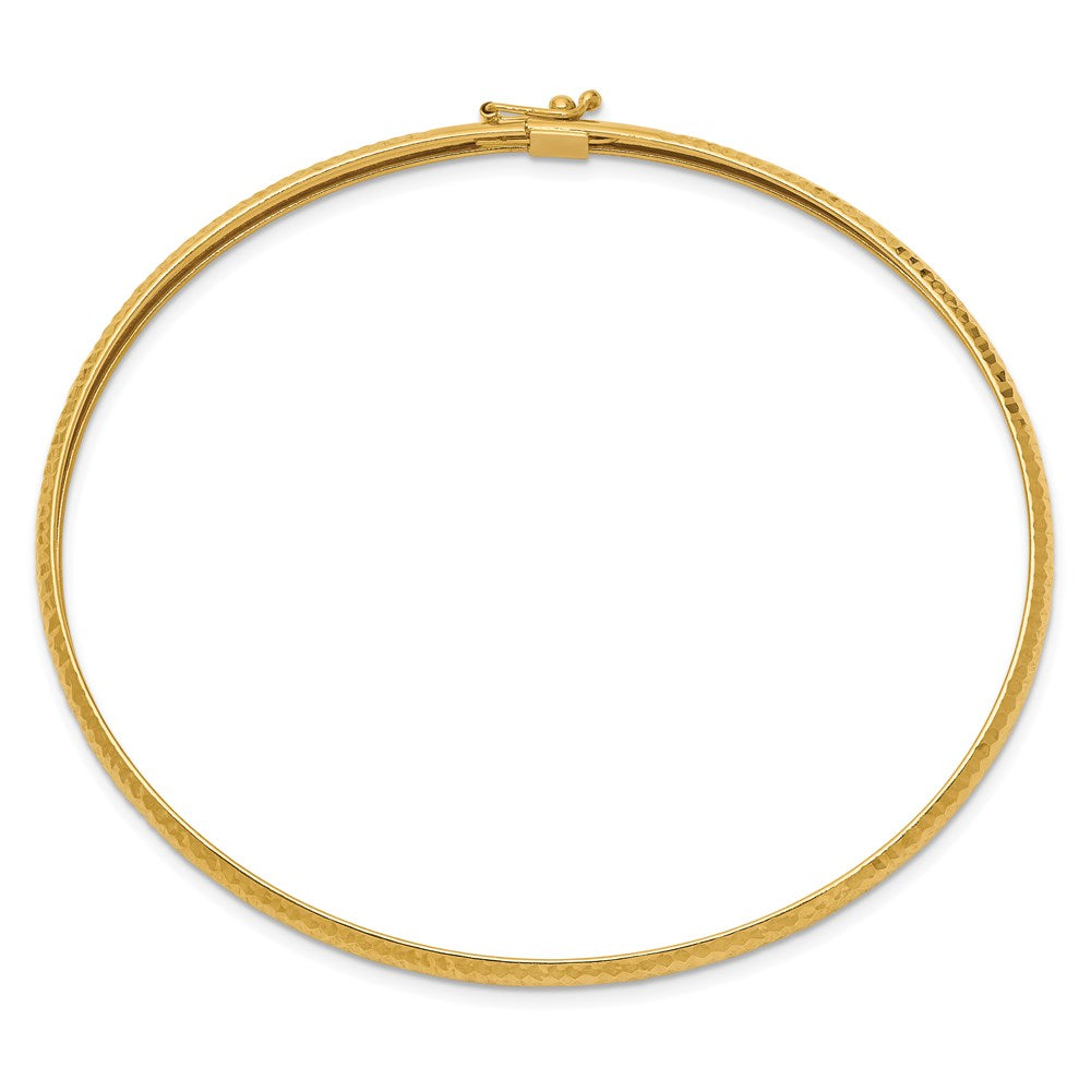 14k Yellow Gold 4 mm Textured Flexible Bangle (2.51 grams)