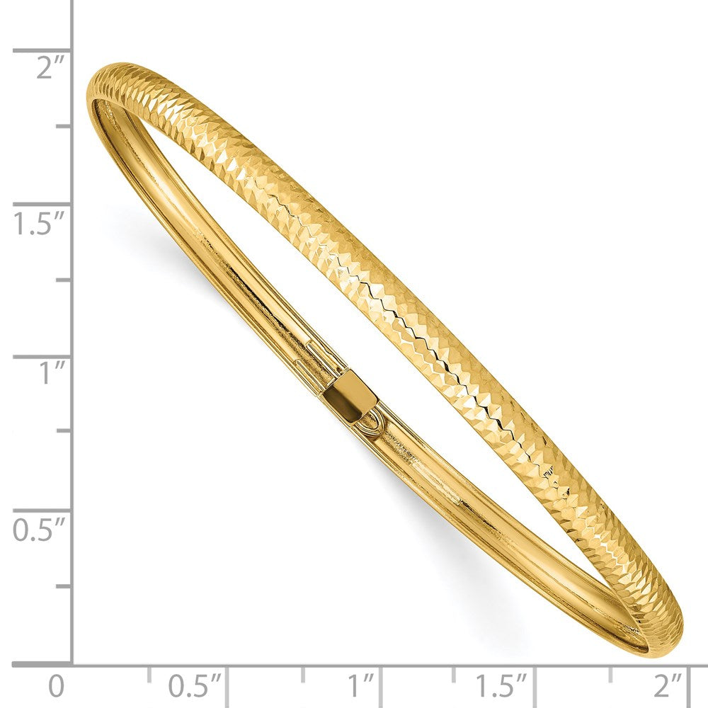 14k Yellow Gold 4 mm Textured Flexible Bangle (2.51 grams)