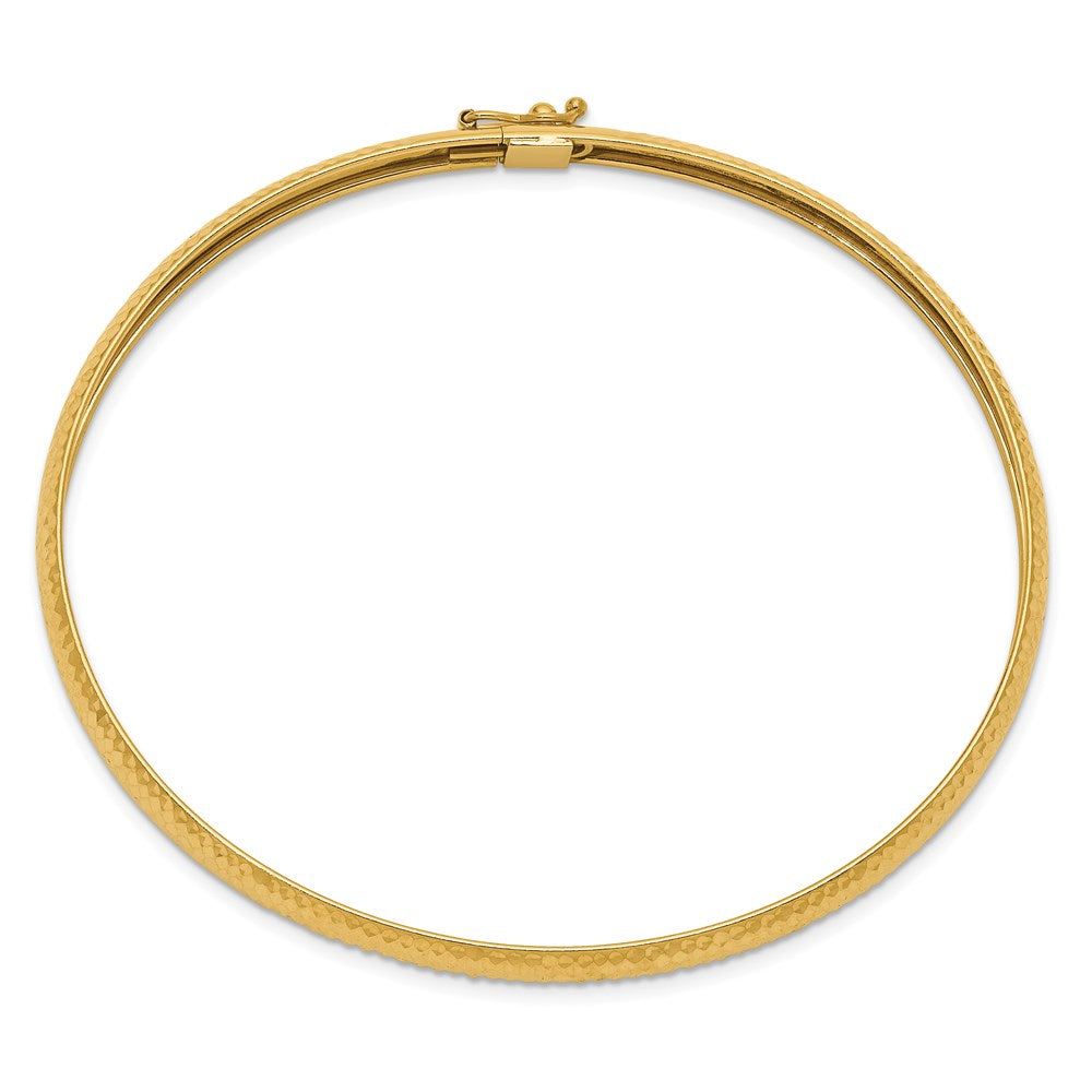 14k Yellow Gold 6.15 mm Textured Flexible Bangle (3.74 grams)