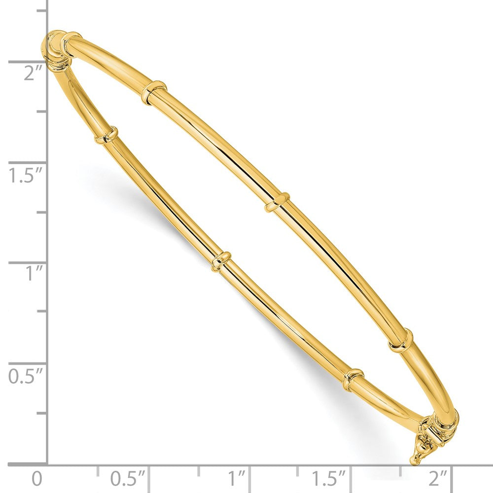 14k Yellow Gold 3.5 mm Polished Fancy Hinged Bangle (3.87 grams)