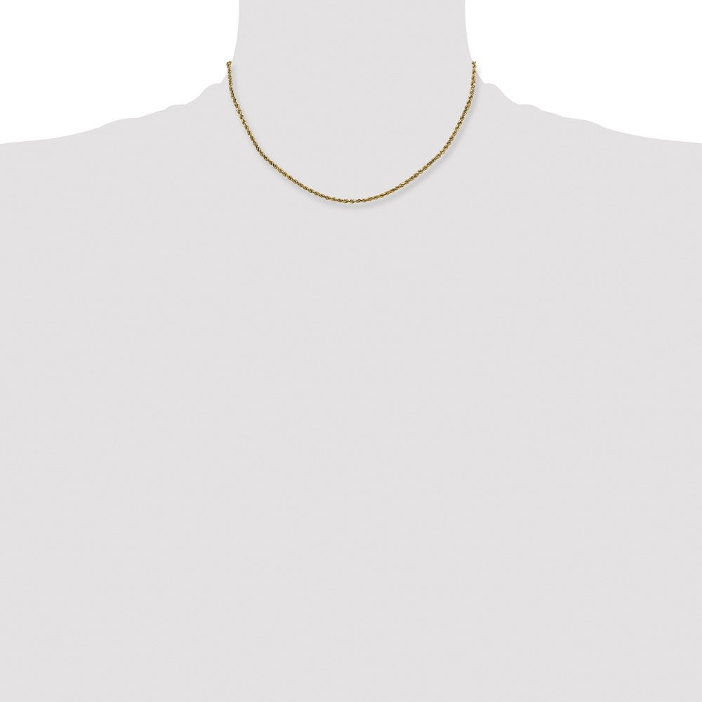 14k 2.25mm Semi-solid D/C Rope Chain (2.65 grams)