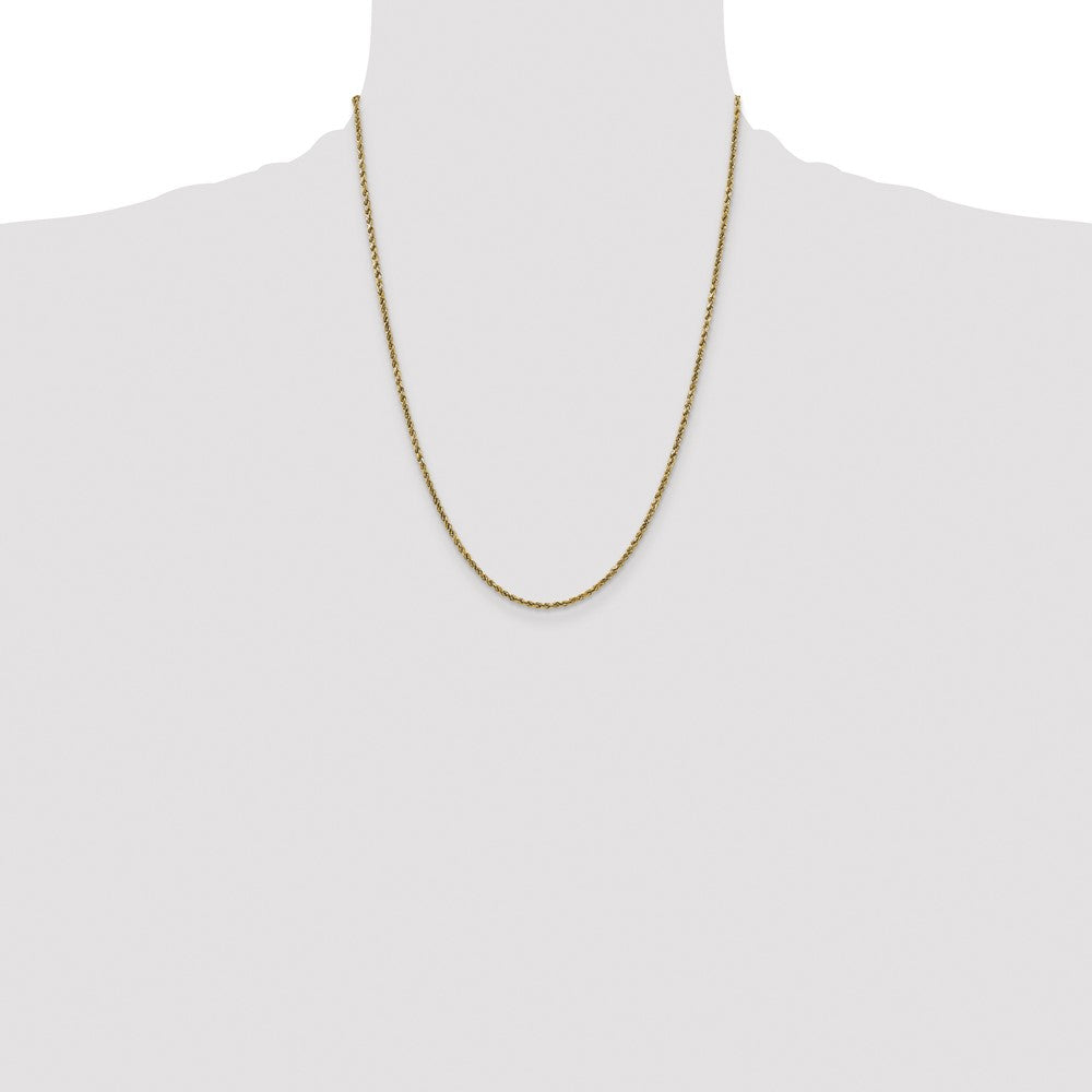 14k 2.25mm Semi-solid D/C Rope Chain (2.65 grams)