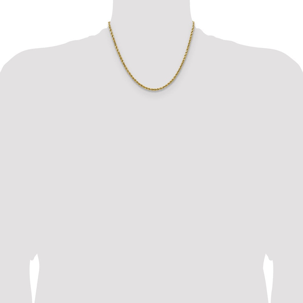 14k 2.5mm Semi-solid D/C Rope Chain (2.92 grams)