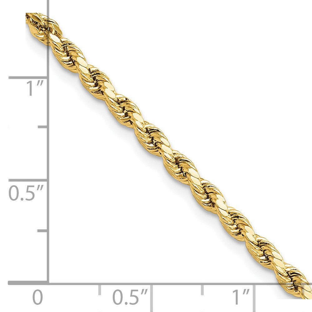 14k 3mm Semi-solid D/C Rope Chain Bracelet (2.04 grams)