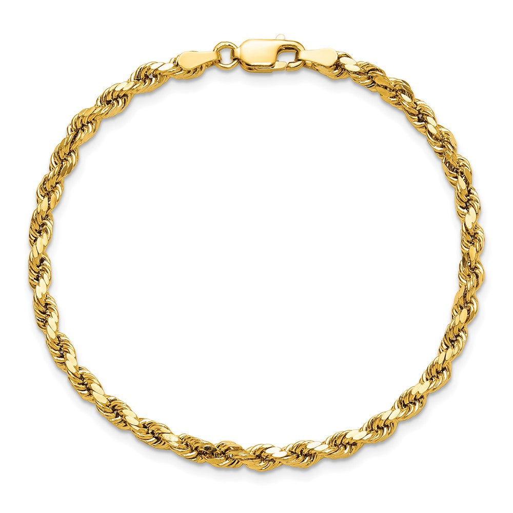 14k 3.5mm Semi-solid D/C Rope Chain Bracelet (2.63 grams)