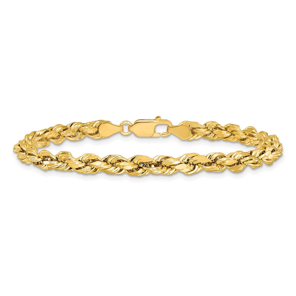 14k 4.9mm Semi-solid D/C Rope Chain Bracelet (3.63 grams)