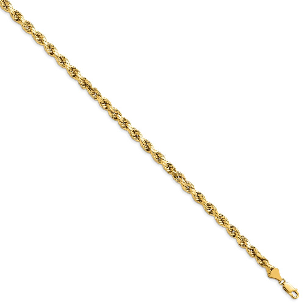 14k 5.5mm Semi-solid D/C Rope Chain Bracelet (4.72 grams)