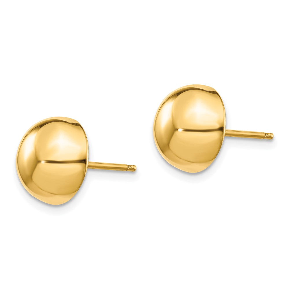 14k Yellow Gold 10 mm Half Ball Post Earrings (1.81 grams)