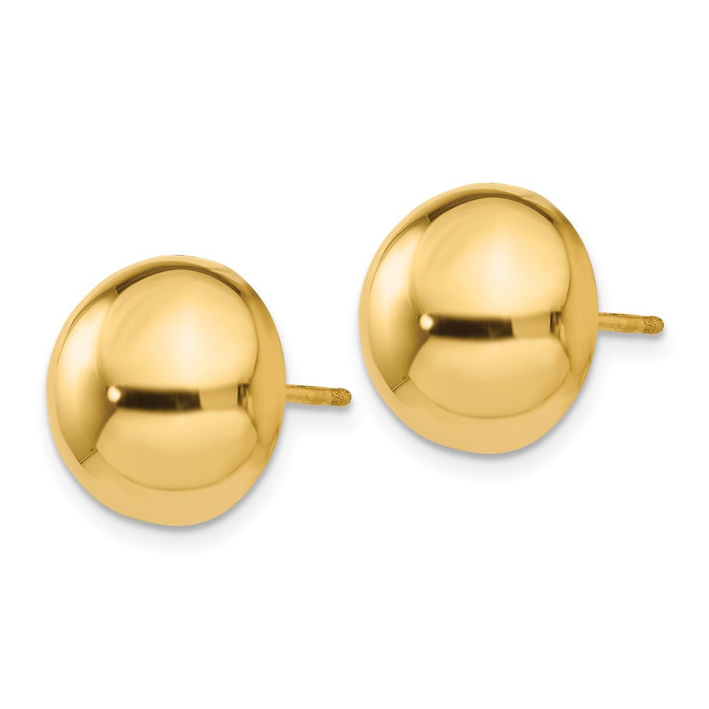 14k Yellow Gold 12 mm Half Ball Post Earrings (2.26 grams)