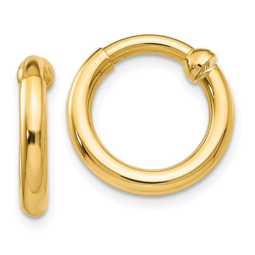 14k Yellow Gold 2.5 mm Non-Pierced Hoop Earrings (1.83 grams)