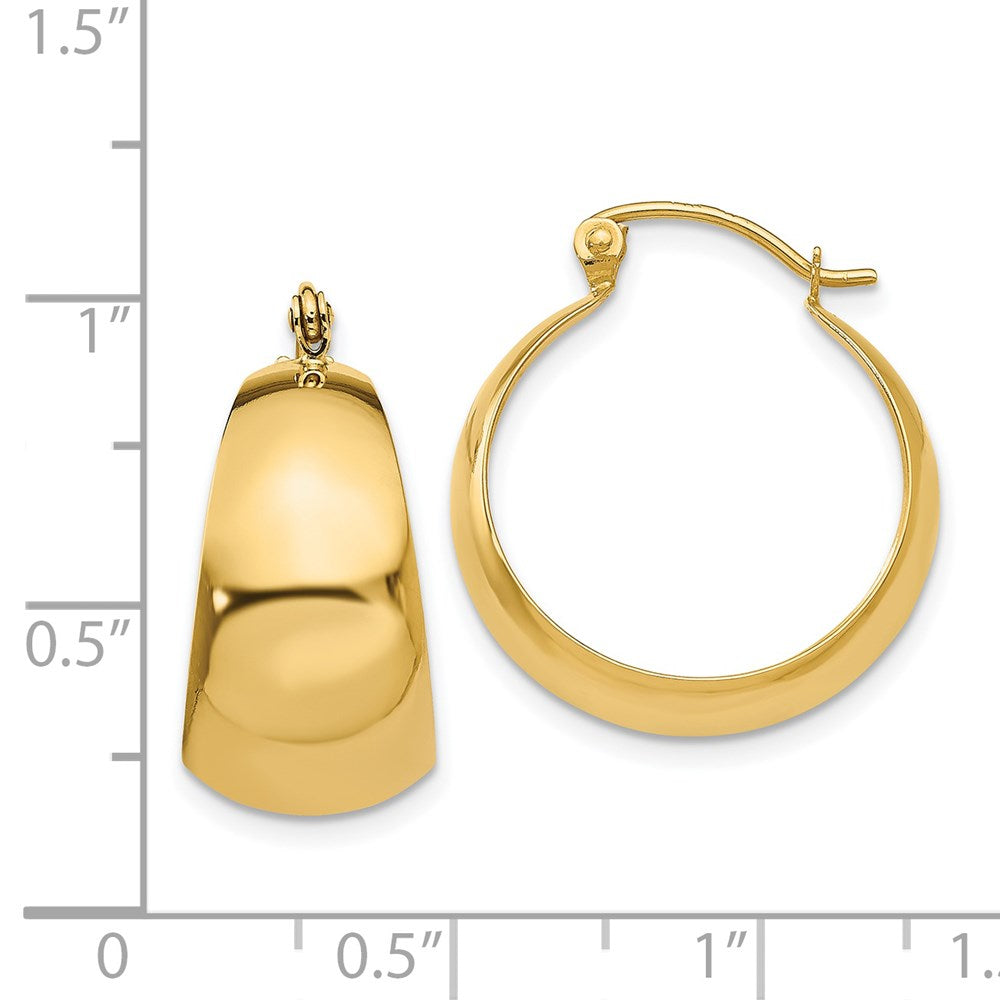 14k Yellow Gold 22.5 mm Tapered Hoop Earrings (2.89 grams)