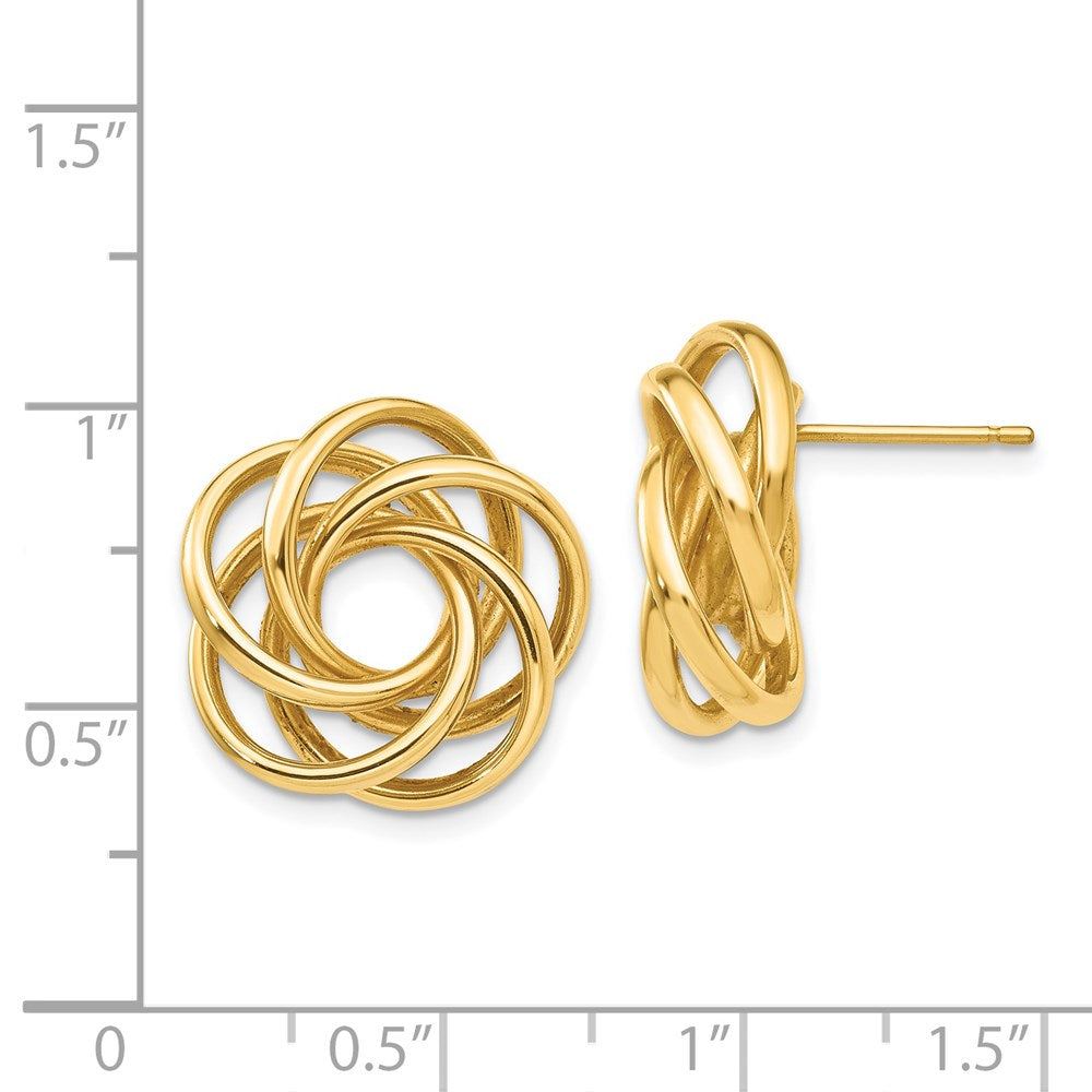 14k Yellow Gold 19 mm Love Knot Earrings (2.78 grams)