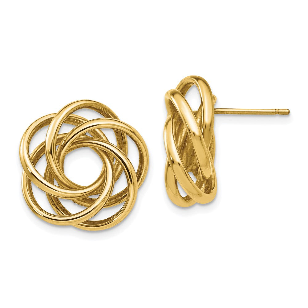 14k Yellow Gold 19 mm Love Knot Earrings (2.78 grams)