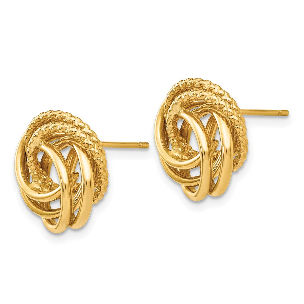 14k Yellow Gold 13 mm Love Knot Earrings (3.19 grams)