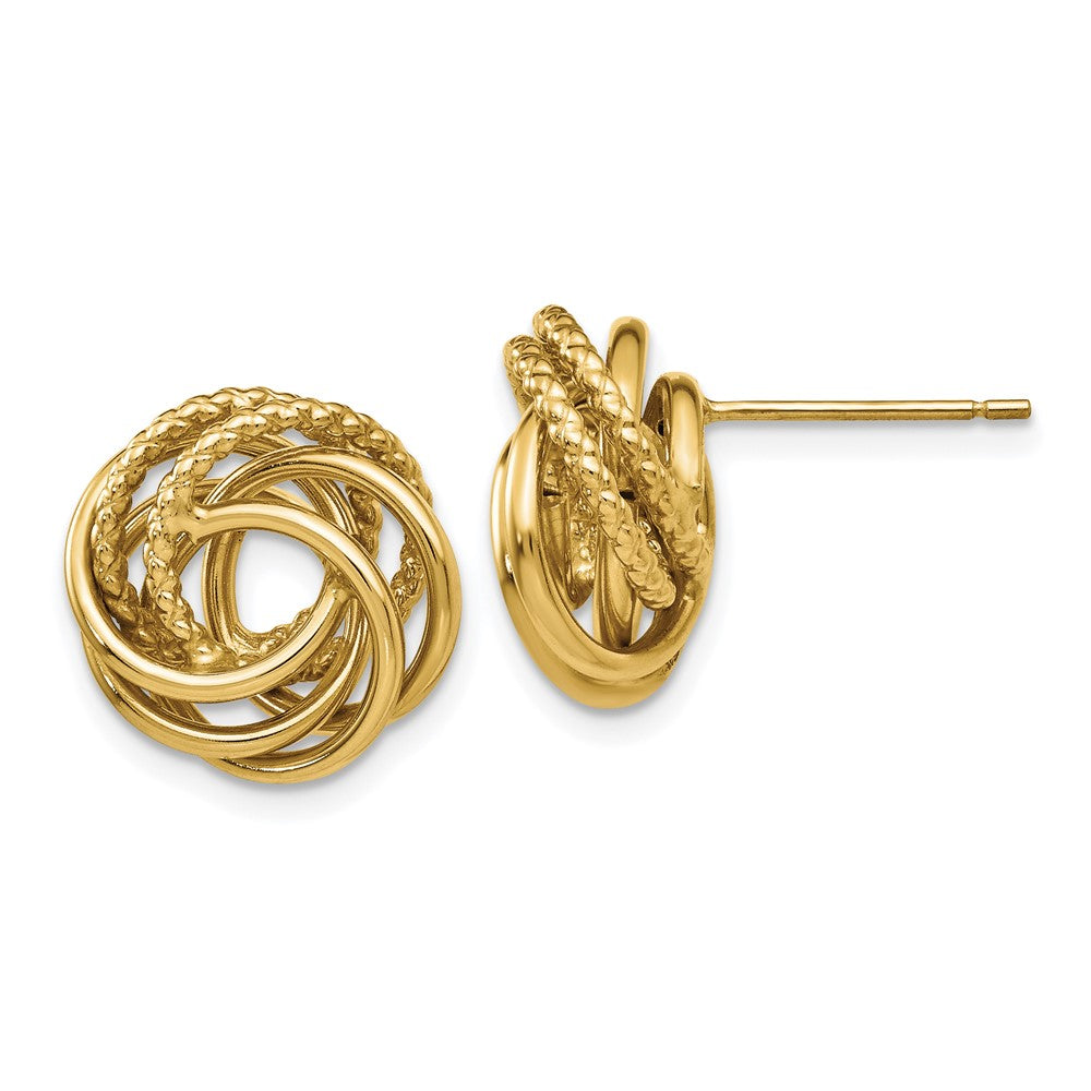 14k Yellow Gold 13 mm Love Knot Earrings (3.19 grams)