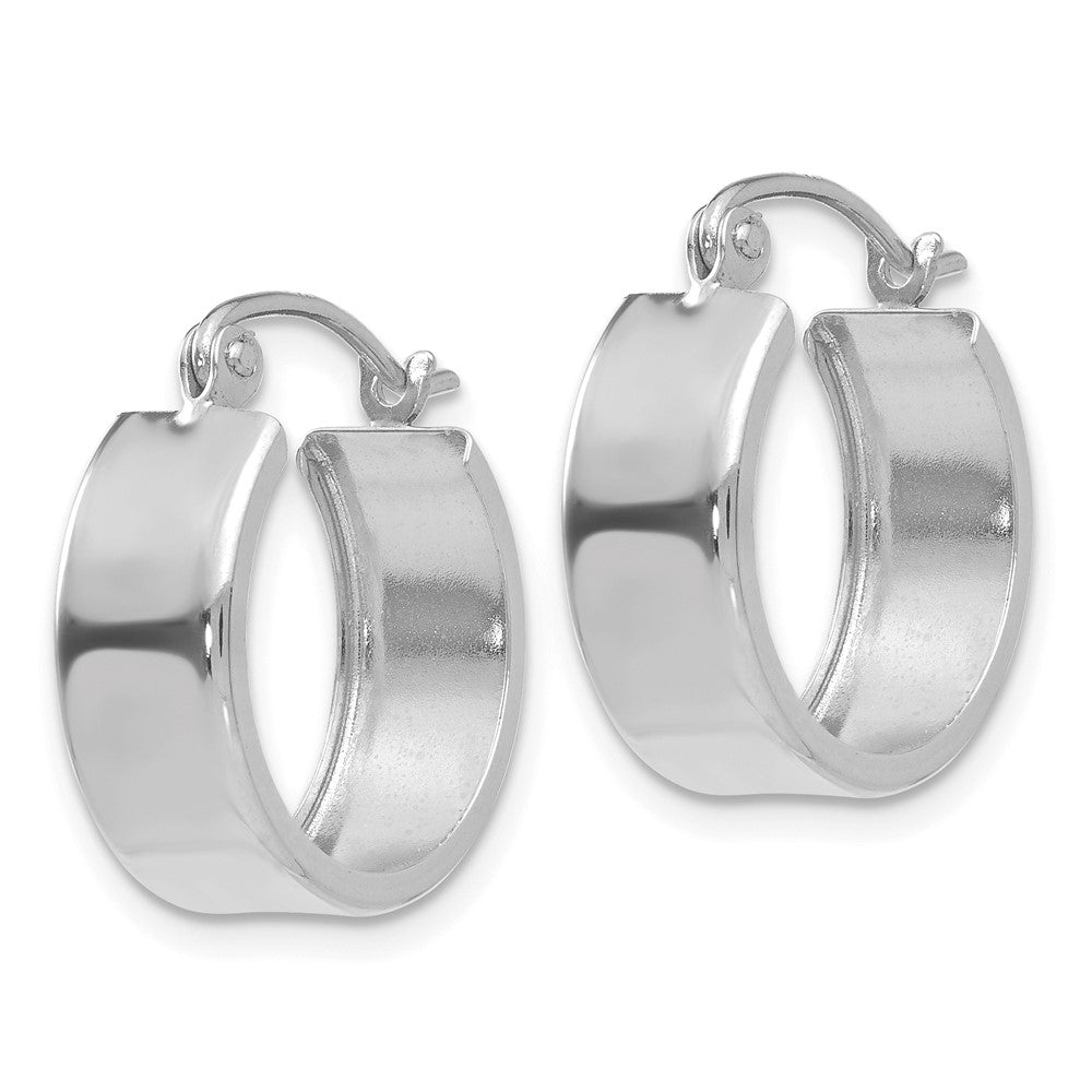 14k White Gold 15 mm  Small Hoop Earrings (1.43 grams)