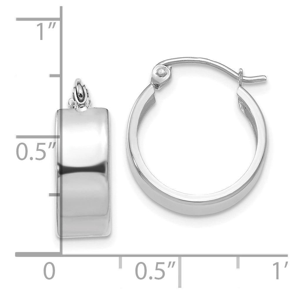 14k White Gold 15 mm  Small Hoop Earrings (1.43 grams)