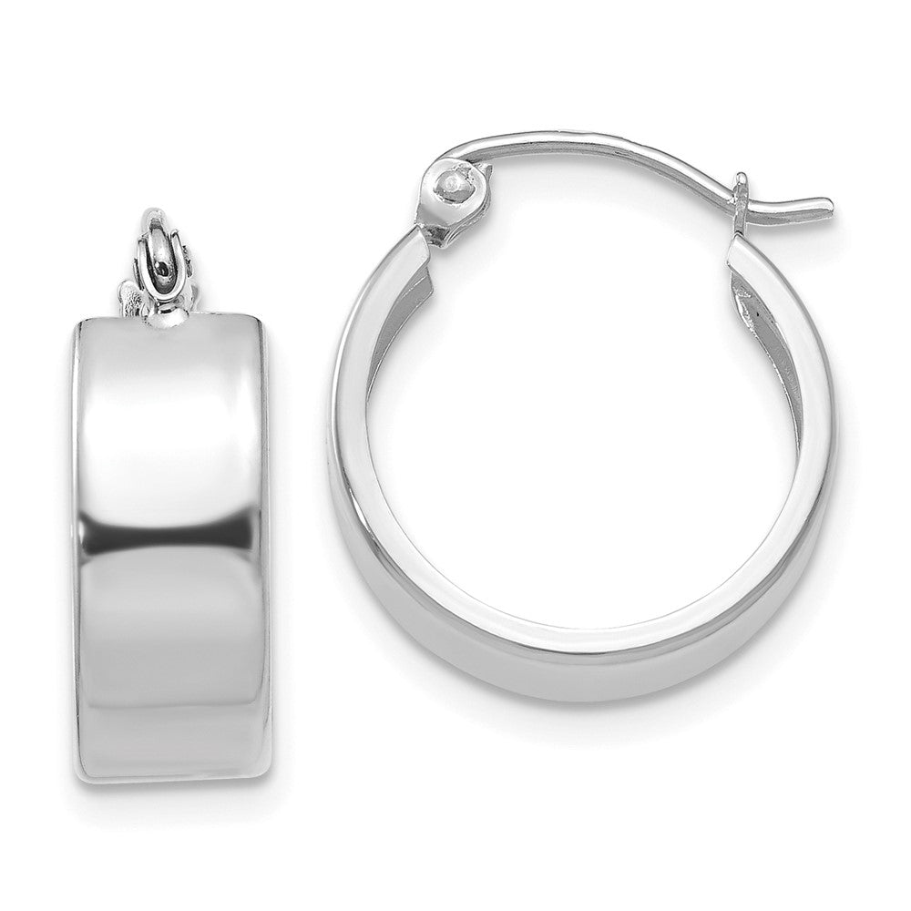 14k White Gold 15 mm  Small Hoop Earrings (1.43 grams)