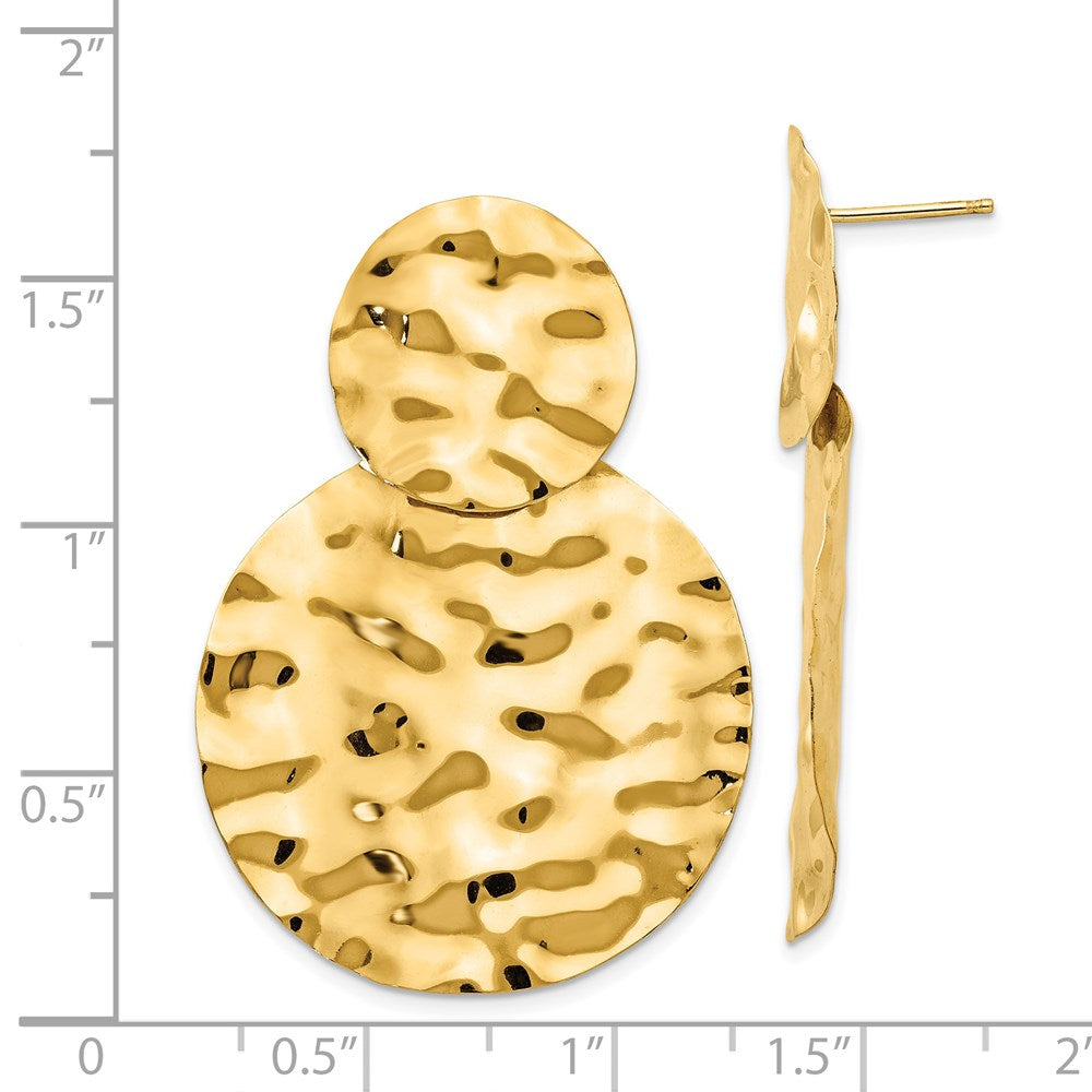 14k Yellow Gold 31 mm red Dangle Earrings (6.35 grams)