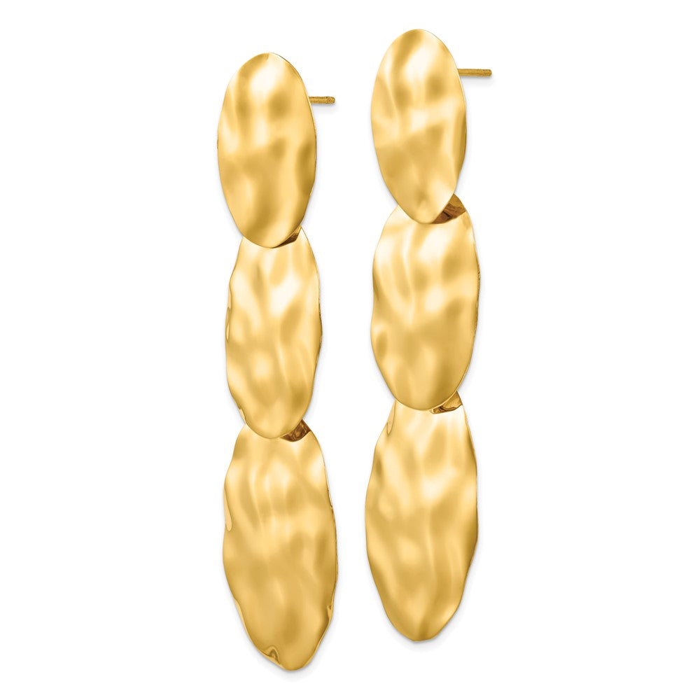 14k Yellow Gold 23 mm red Dangle Earrings (6.78 grams)