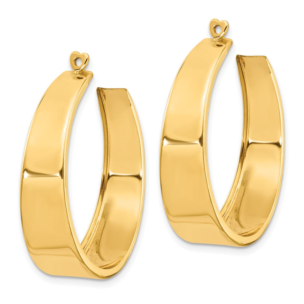 14k Yellow Gold 8 mm Polished Hoop Earring Jackets (3.86 grams)