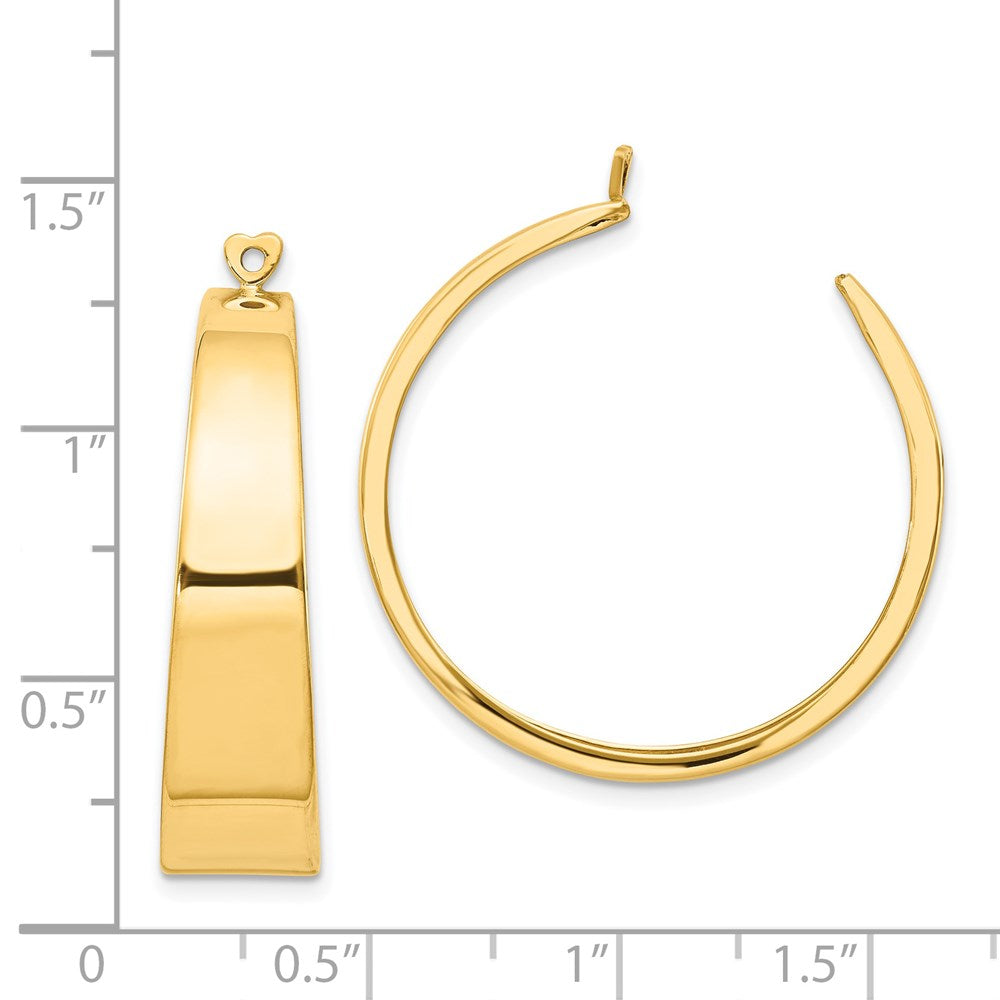 14k Yellow Gold 8 mm Polished Hoop Earring Jackets (3.86 grams)