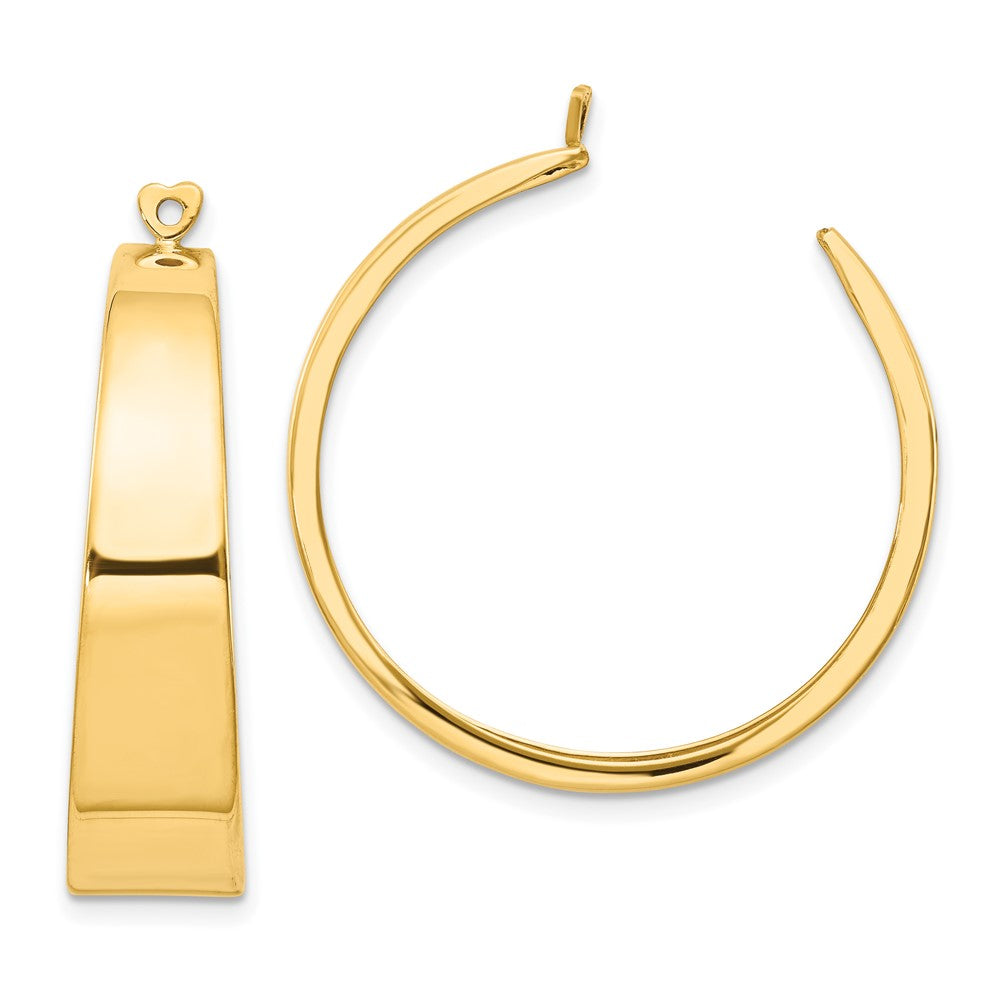 14k Yellow Gold 8 mm Polished Hoop Earring Jackets (3.86 grams)