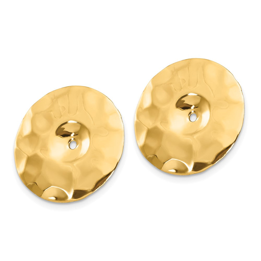 14k Yellow Gold 19 mm red Disc Earring Jackets (1.2 grams)