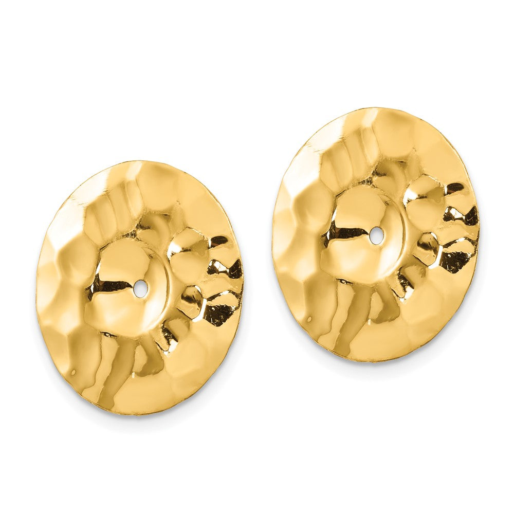 14k Yellow Gold 17 mm red Disc Earring Jackets (1.36 grams)