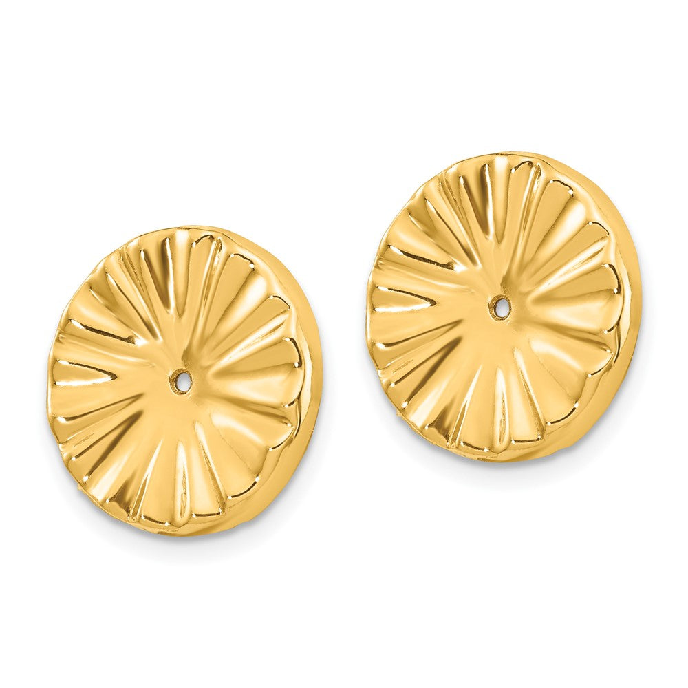 14k Yellow Gold 15 mm Polished Sunburst Earring Jackets (1.01 grams)