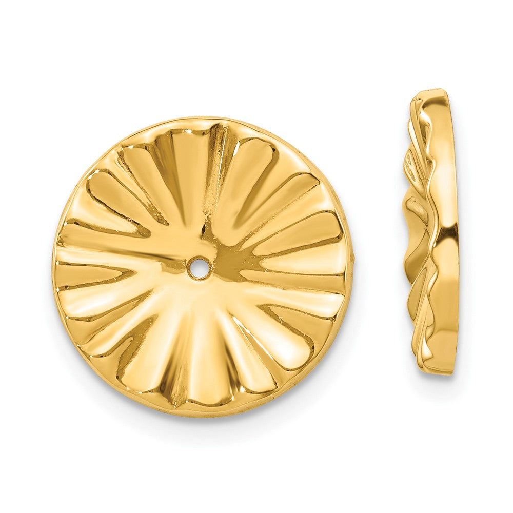 14k Yellow Gold 15 mm Polished Sunburst Earring Jackets (1.01 grams)