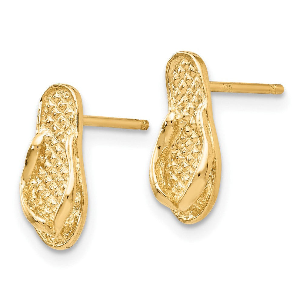 14k Yellow Gold 5 mm Flip Flop Earrings (1.29 grams)