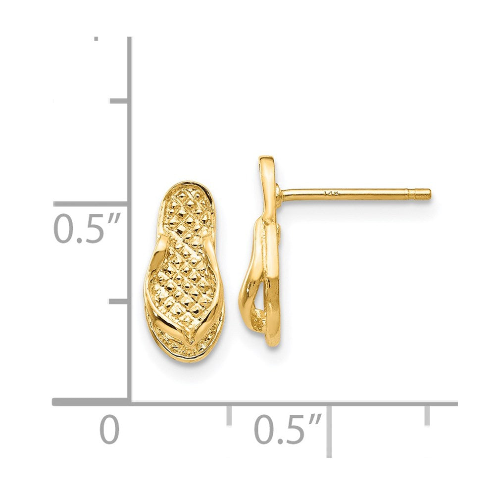 14k Yellow Gold 5 mm Flip Flop Earrings (1.29 grams)