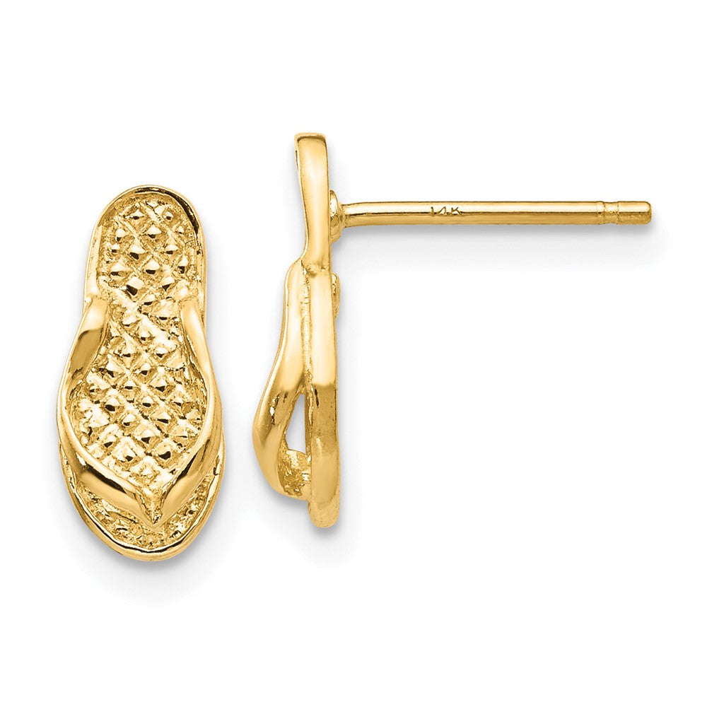 14k Yellow Gold 5 mm Flip Flop Earrings (1.29 grams)