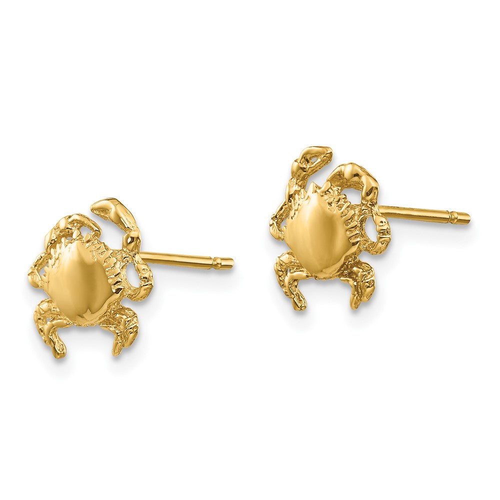 14k Yellow Gold 10 mm Crab Earrings (1.1 grams)