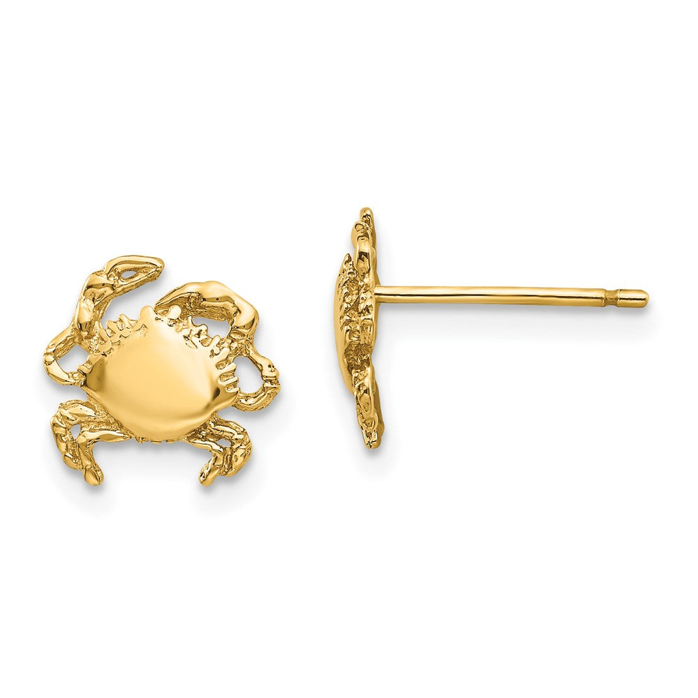 14k Yellow Gold 10 mm Crab Earrings (1.1 grams)