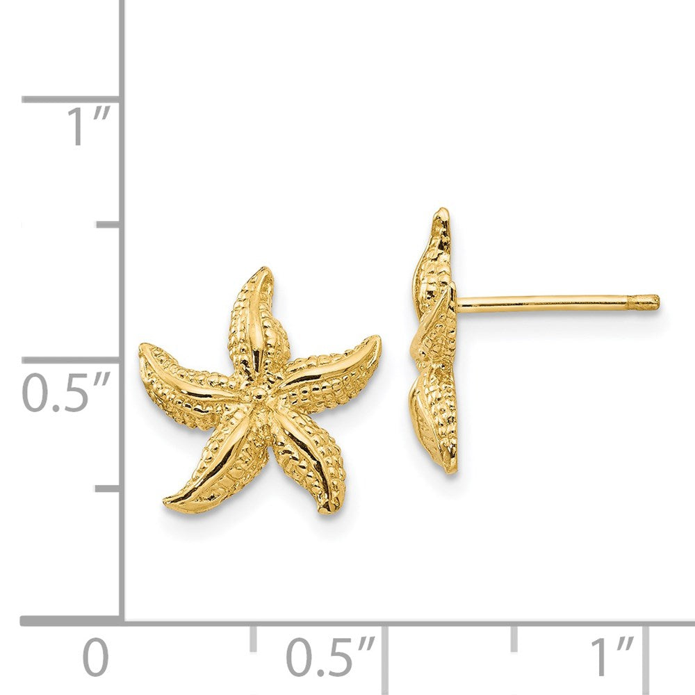 14k Yellow Gold 12 mm Starfish Earrings (1.77 grams)