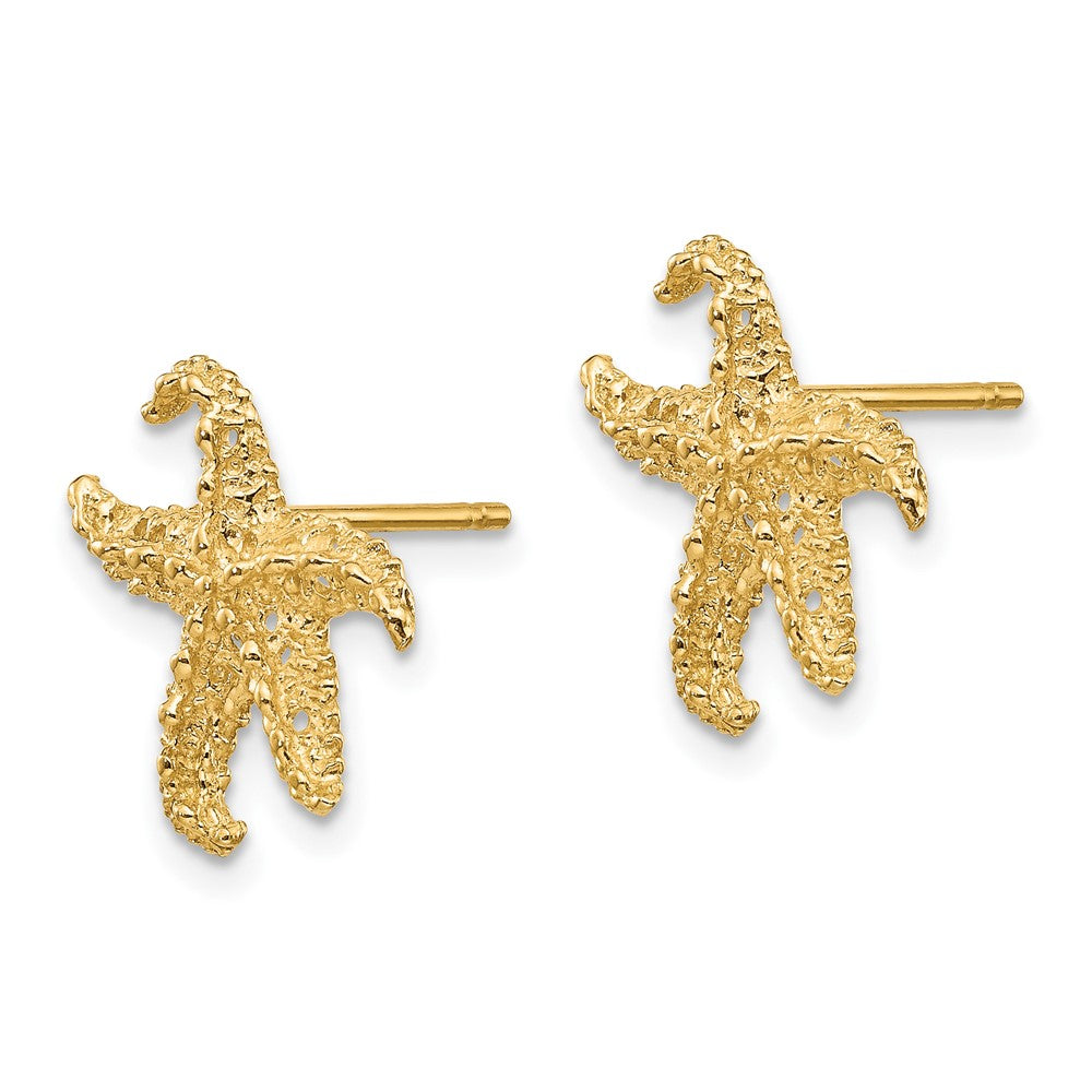 14k Yellow Gold 11 mm Starfish Earrings (1.53 grams)