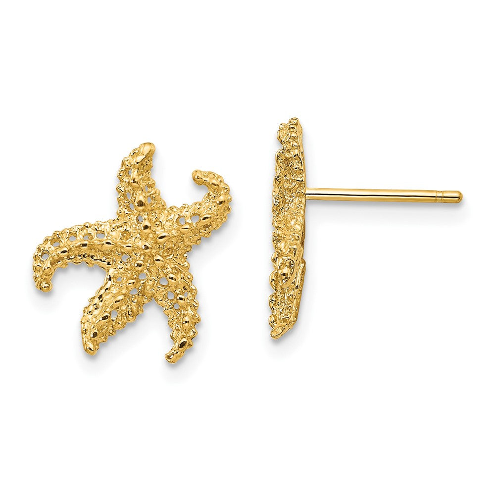 14k Yellow Gold 11 mm Starfish Earrings (1.53 grams)