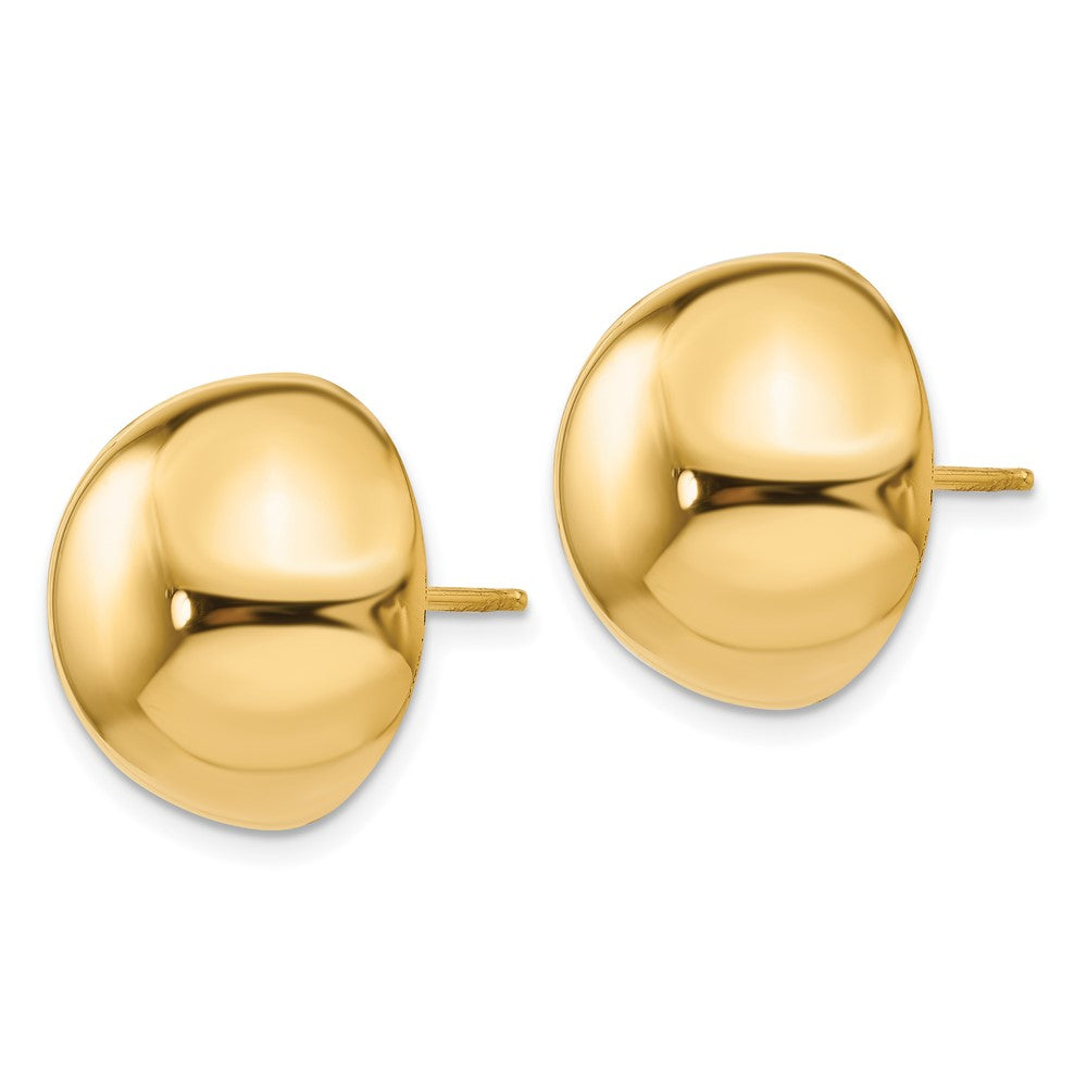 14k Yellow Gold 16 mm Half Ball Post Earrings (4.37 grams)