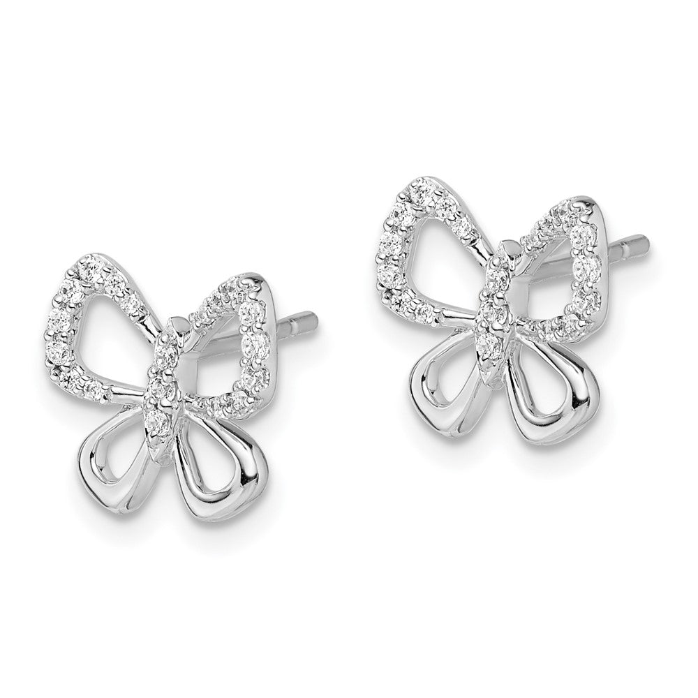 14k White Gold 10 mm Diamond Butterfly Earrings (1.38 grams)