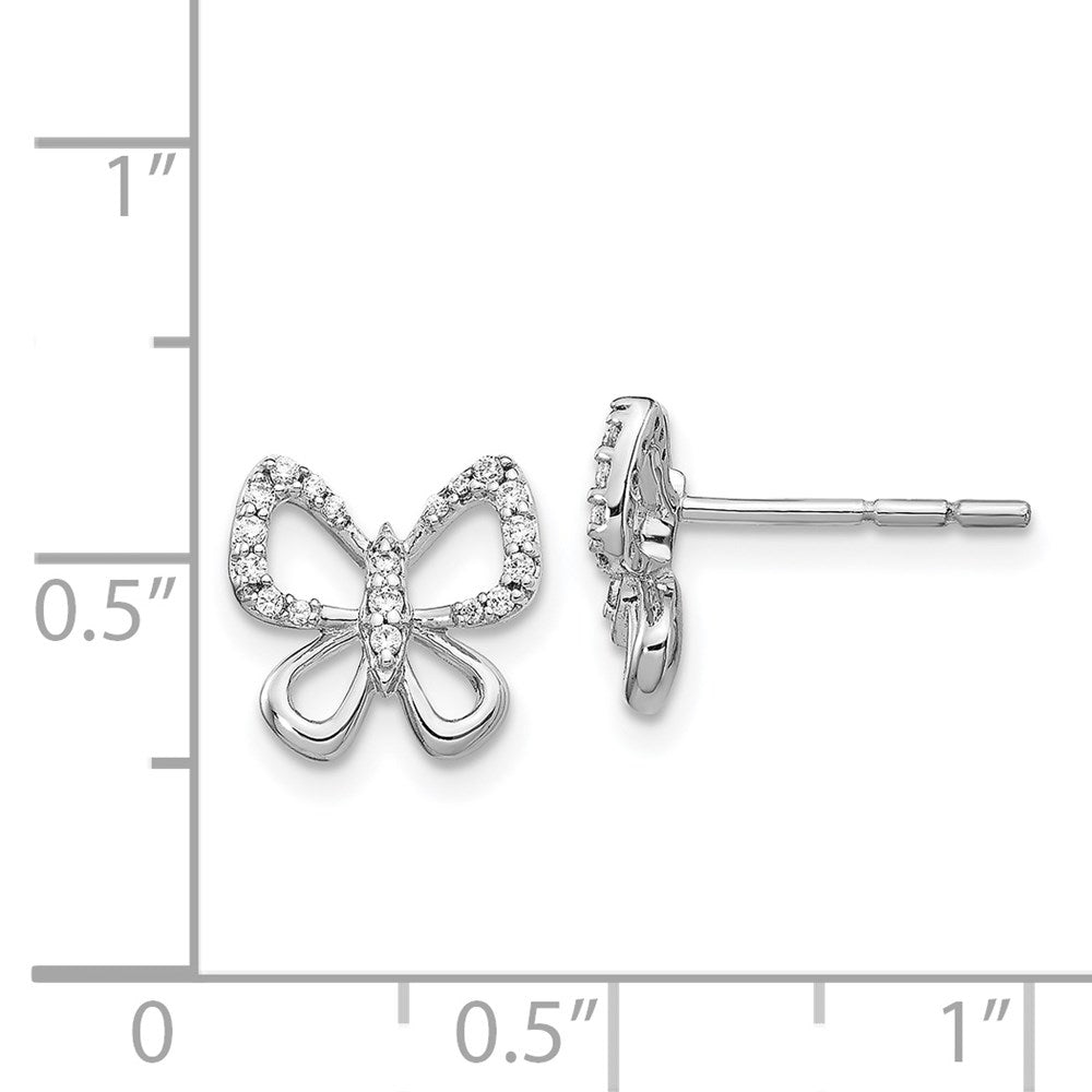 14k White Gold 10 mm Diamond Butterfly Earrings (1.38 grams)