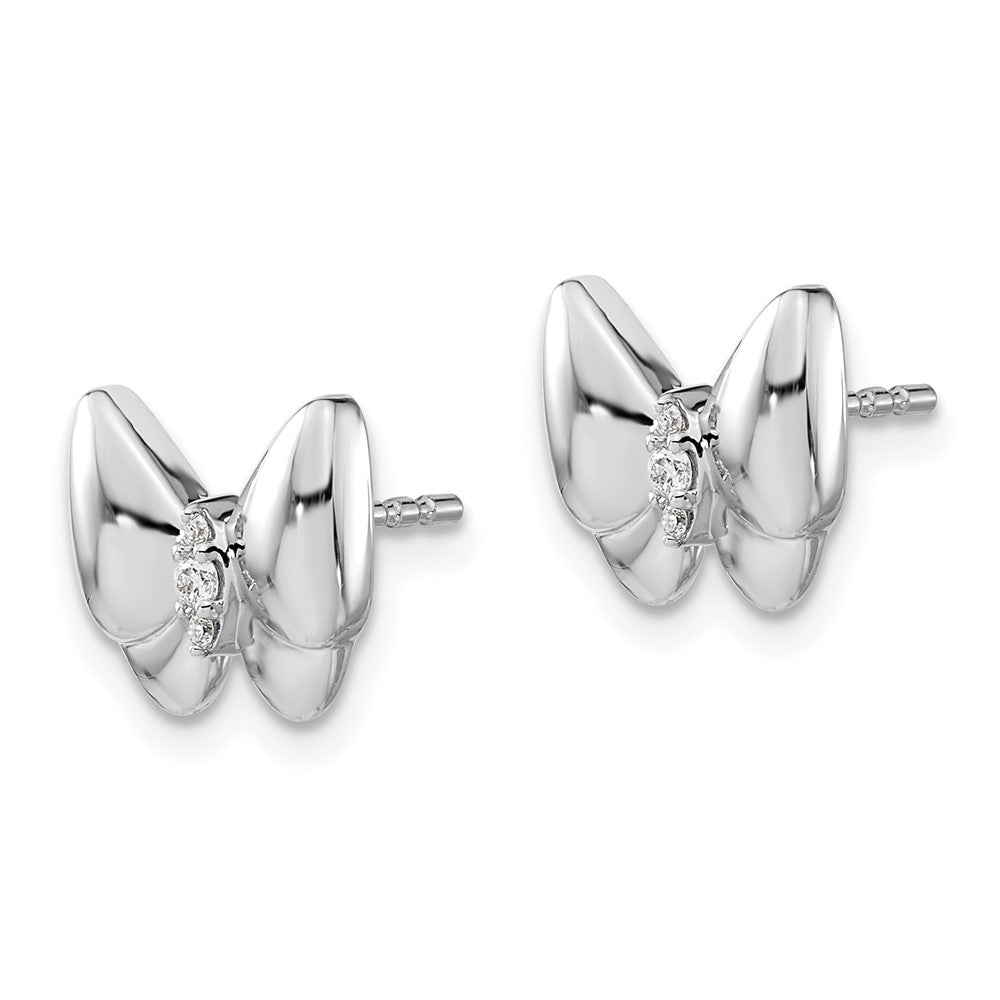 14k White Gold 9 mm Diamond Butterfly Earrings (2.09 grams)