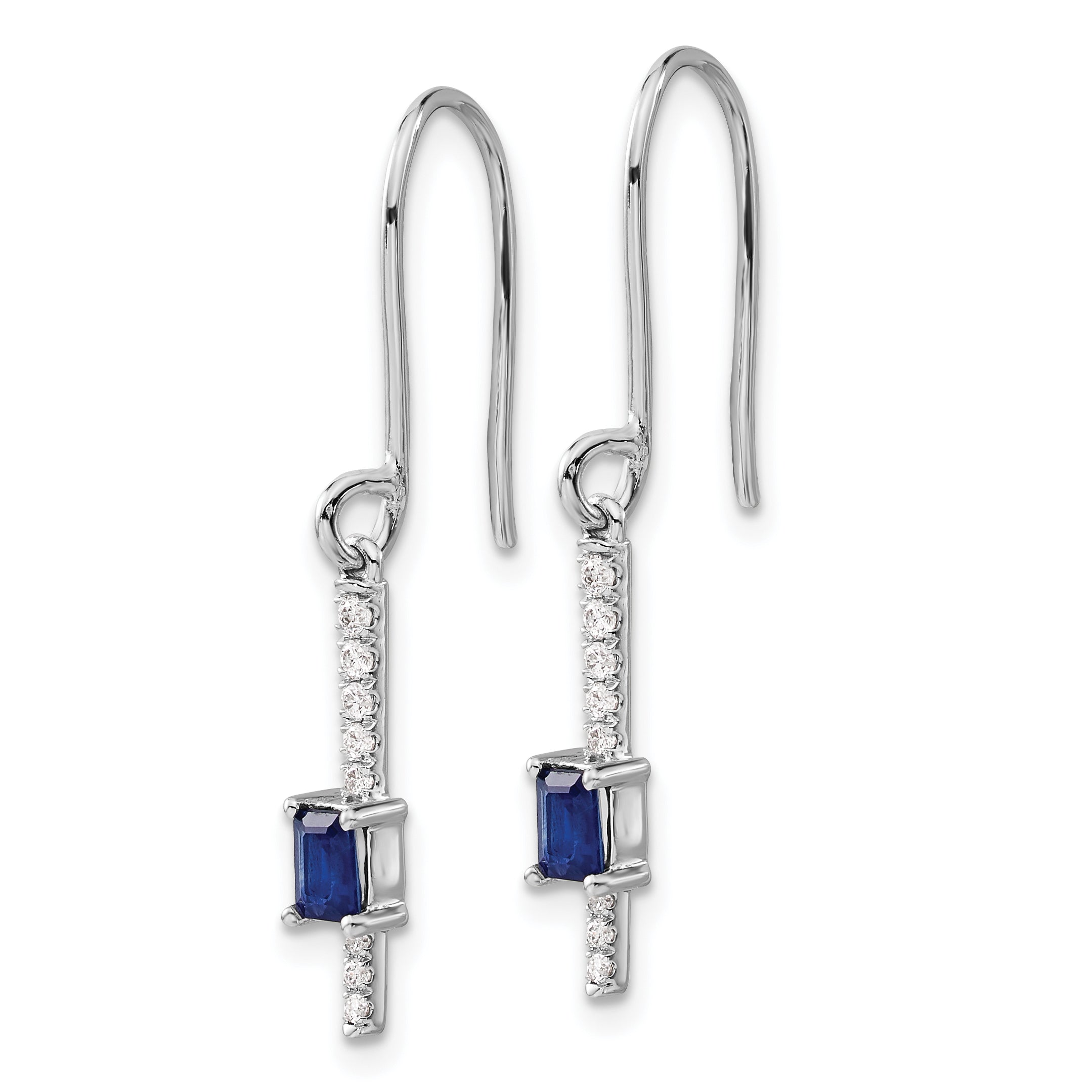 14k White Gold Diamond and Sapphire Fancy Earrings (1.7 grams)